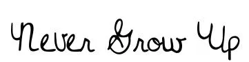 Never Grow Up original font preview