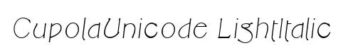 CupolaUnicode LightItalic