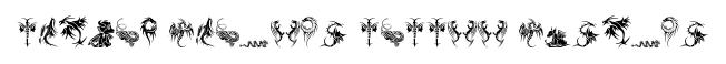 Tribal Dragons Tattoo Designs original font preview