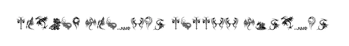 Tribal Dragons Tattoo Designs font preview