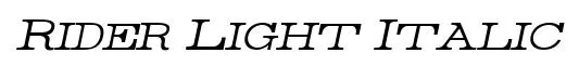 Rider Light Italic