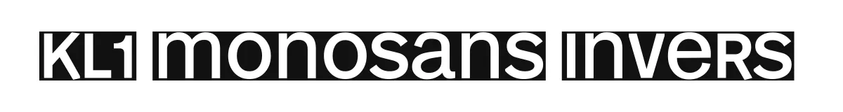KL1 MonoSans Invers original font preview