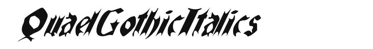 QuaelGothicItalics original font preview