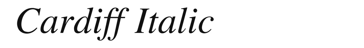 Cardiff Italic original font preview