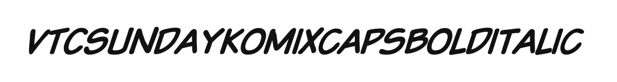VTCSundaykomixcapsboldItalic original font preview