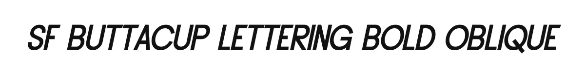 SF Buttacup Lettering Bold Oblique original font preview