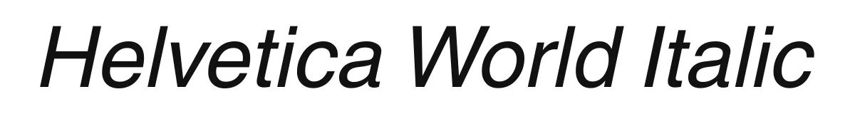 Helvetica World Italic font preview