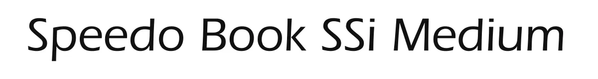 Speedo Book SSi Medium original font preview