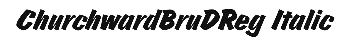 ChurchwardBruDReg Italic original font preview