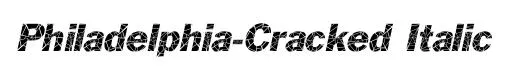 Philadelphia-Cracked Italic original font preview