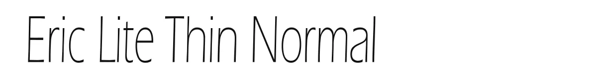 Eric Lite Thin Normal original font preview