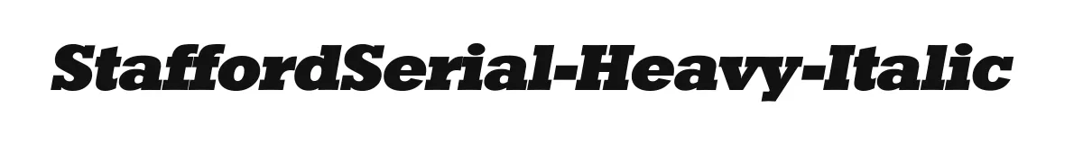 StaffordSerial-Heavy-Italic original font preview