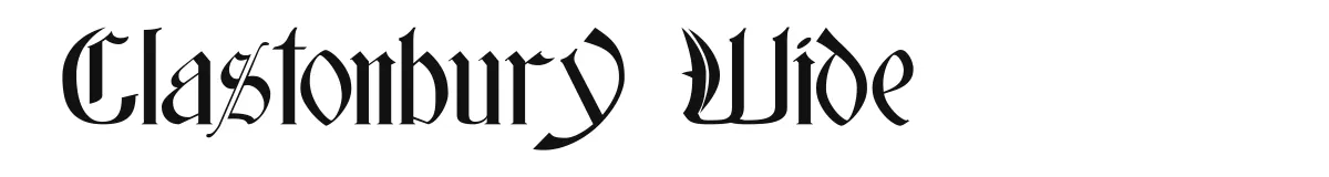 Glastonbury Wide original font preview