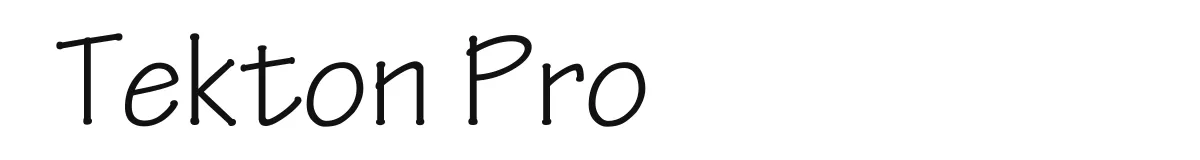 Tekton Pro original font preview