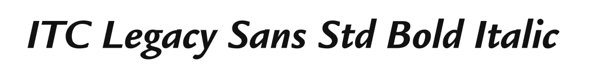 ITC Legacy Sans Std Bold Italic original font preview