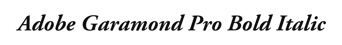 Adobe Garamond Pro Bold Italic original font preview