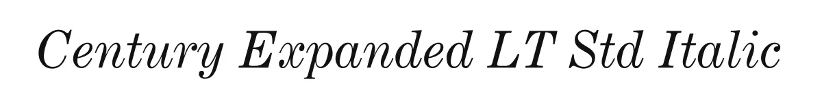 Century Expanded LT Std Italic original font preview