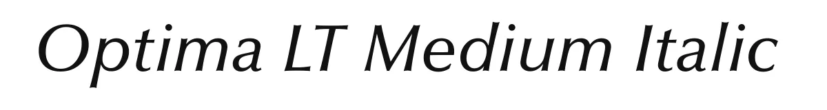 Optima LT Medium Italic original font preview