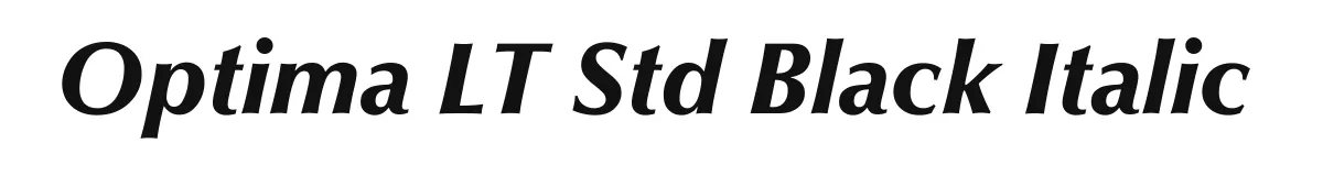 Optima LT Std Black Italic original font preview