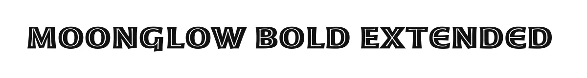 Moonglow Bold Extended original font preview