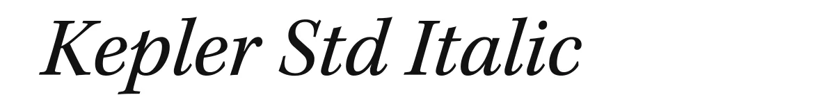 Kepler Std Italic original font preview