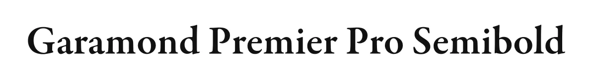 Garamond Premier Pro Semibold original font preview