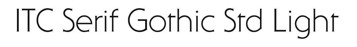 ITC Serif Gothic Std Light original font preview