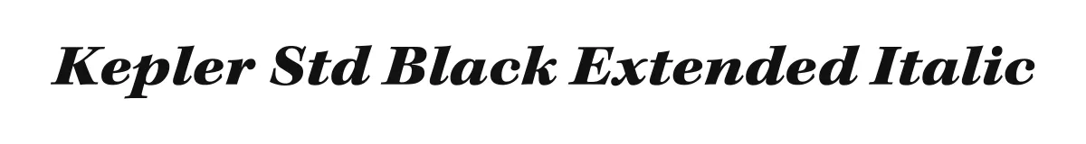 Kepler Std Black Extended Italic original font preview