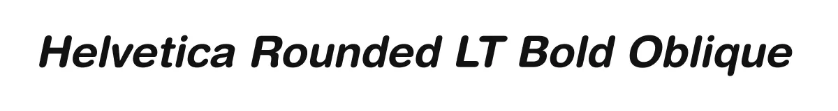 Helvetica Rounded LT Bold Oblique original font preview