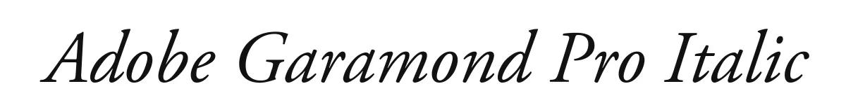 Adobe Garamond Pro Italic original font preview