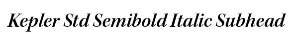 Kepler Std Semibold Italic Subhead