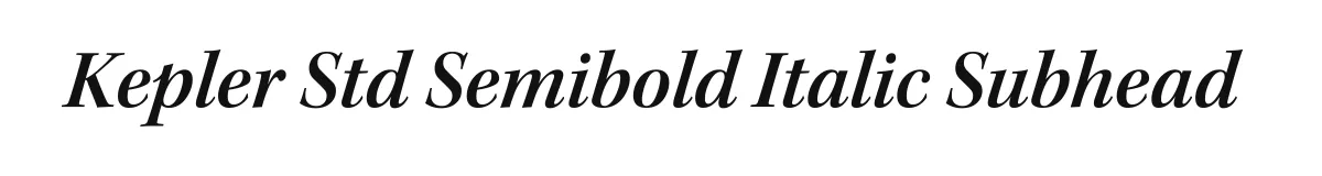 Kepler Std Semibold Italic Subhead original font preview