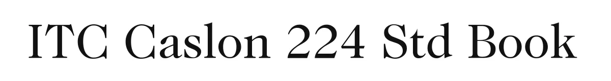 ITC Caslon 224 Std Book original font preview