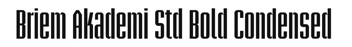 Briem Akademi Std Bold Condensed original font preview