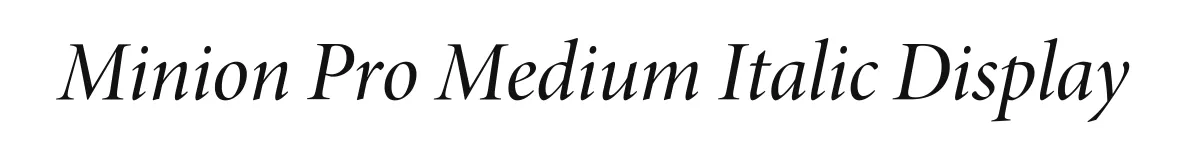 Minion Pro Medium Italic Display original font preview