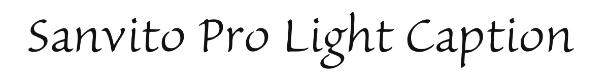 Sanvito Pro Light Caption original font preview
