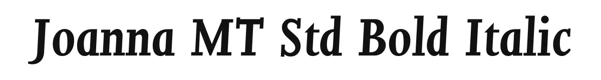 Joanna MT Std Bold Italic original font preview