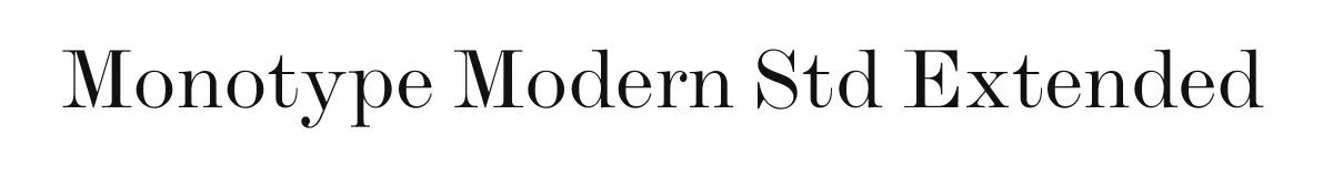 Monotype Modern Std Extended original font preview