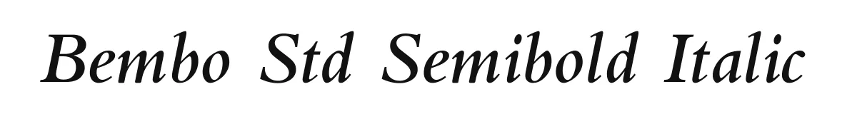 Bembo Std Semibold Italic original font preview