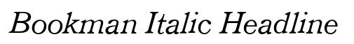 Bookman Italic Headline
