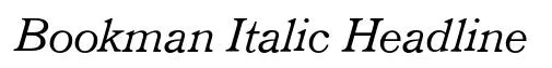 Bookman Italic Headline