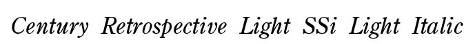 Century Retrospective Light SSi Light Italic