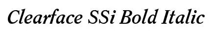 Clearface SSi Bold Italic