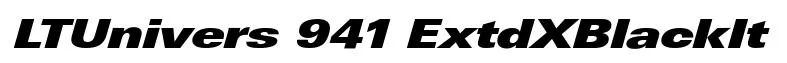 LTUnivers 941 ExtdXBlackIt original font preview