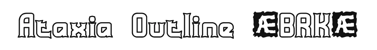 Ataxia Outline (BRK) original font preview