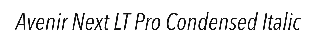 Avenir Next LT Pro Condensed Italic font preview