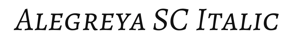 Alegreya SC Italic font preview