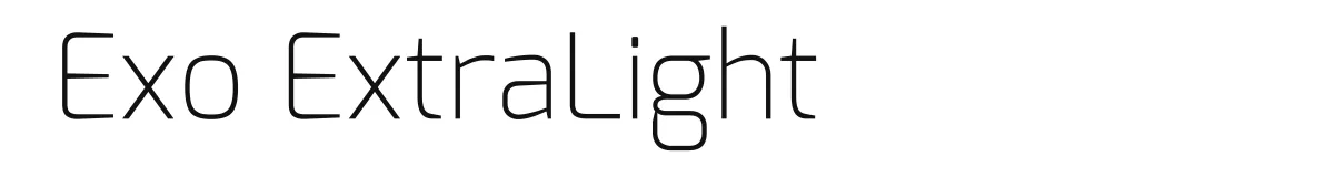 Exo ExtraLight original font preview