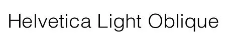 Helvetica Light Oblique