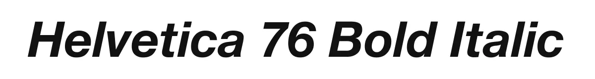 Helvetica 76 Bold Italic font preview